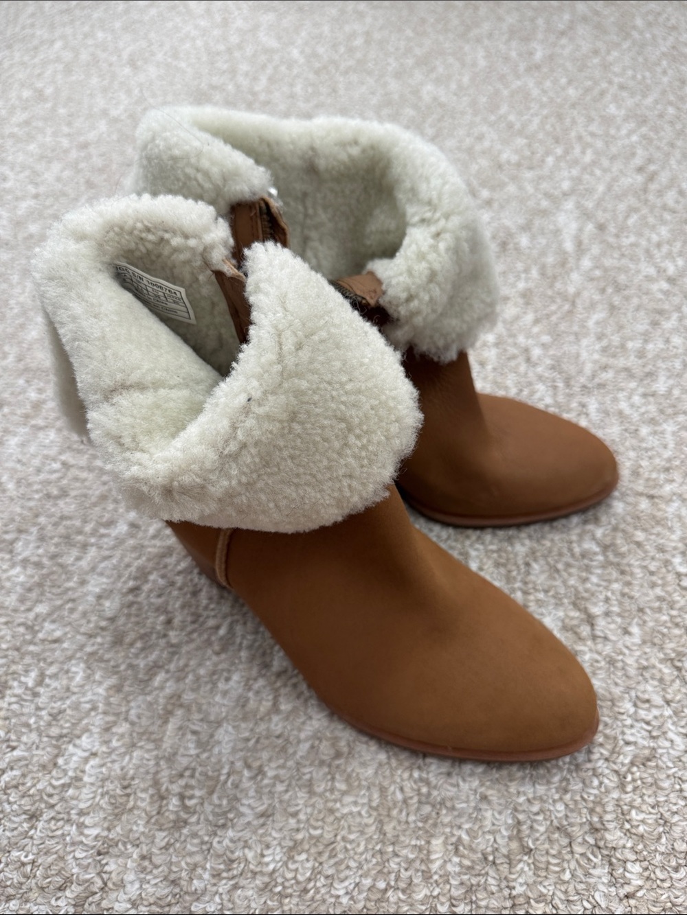 UGG Chestnut Shearling Cuff Ankle Boots